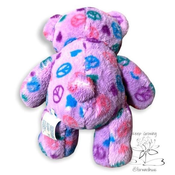 Build-A-Bear 2011 Peace Sign Purple Teddy Bear - 15" Plush Toy - Picture 5 of 8